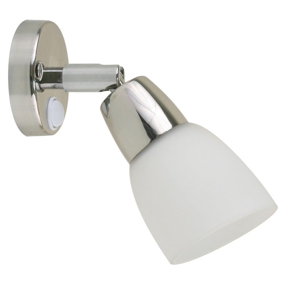 Scandvik SS Reading Light with Frosted Glass Shade - 10-30V