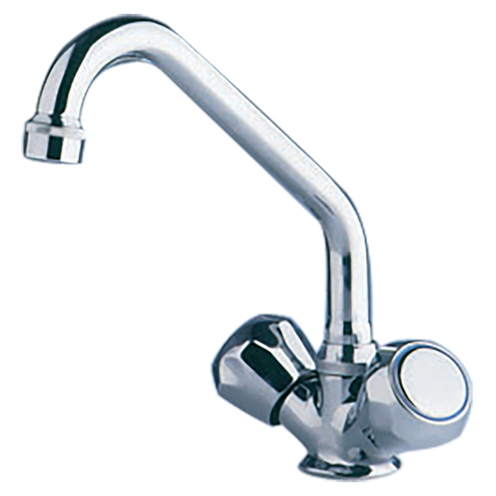 Scandvik Chrome Galley Mixer with Swivel Spout