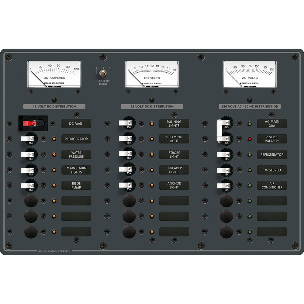 Blue Sea AC Main +6 Positions/DC Main +15 Positions Toggle Circuit Breaker Panel