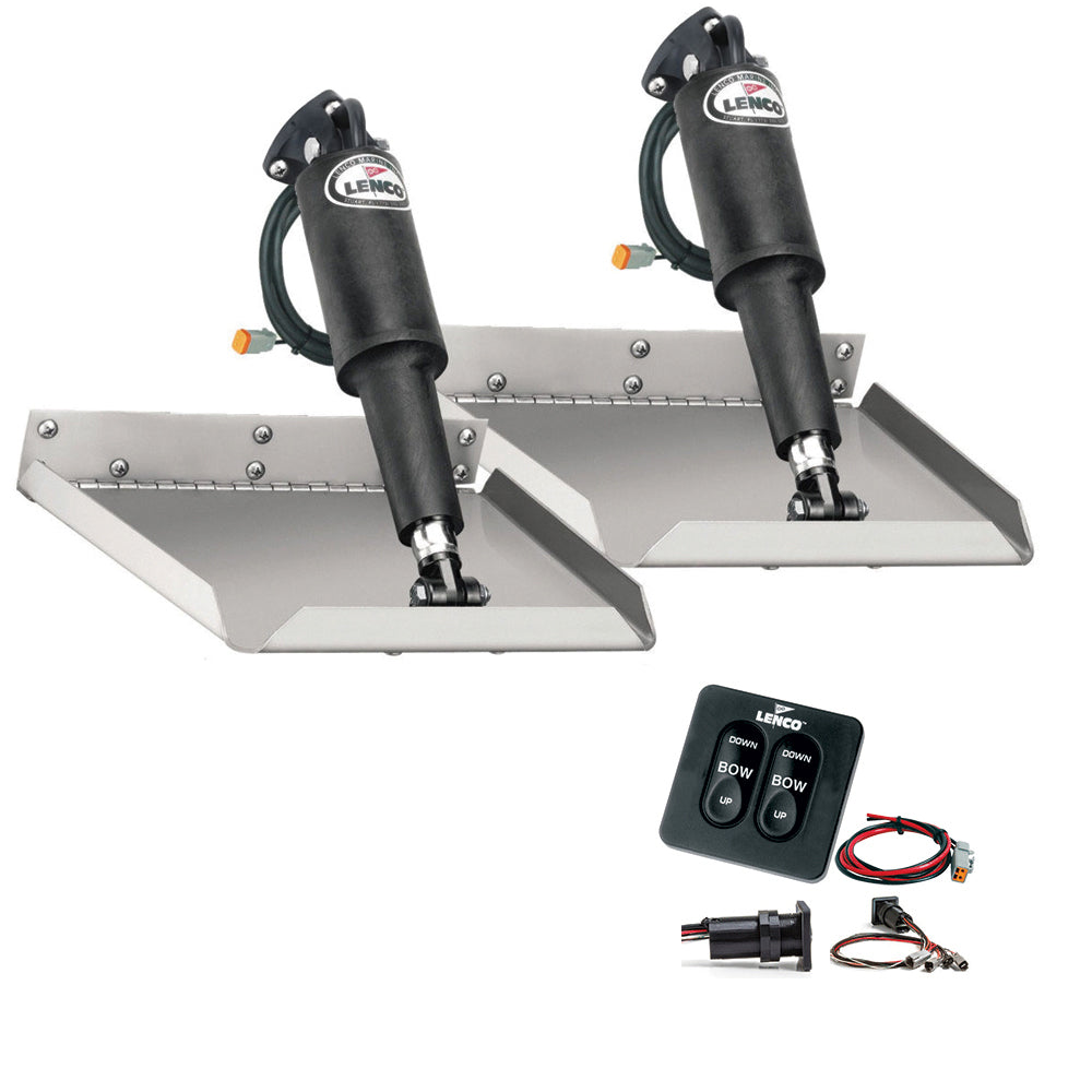 Lenco 9" x 9" Edgemount Trim Tab Kit with Standard Tactile Switch Kit 12V