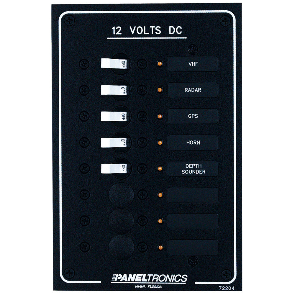 Paneltronics Standard DC 8 Position Breaker Panel with LEDs