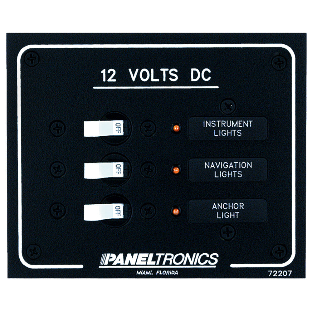 Paneltronics Standard DC 3 Position Breaker Panel with LEDs