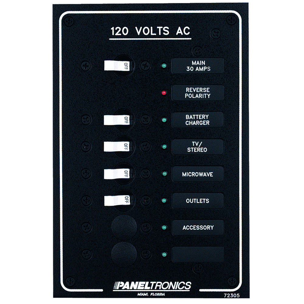 Paneltronics Standard AC 6 Position Breaker Panel & Main with LEDs