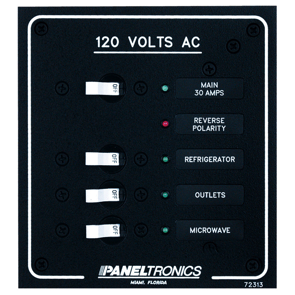 Paneltronics Standard AC 3 Position Breaker Panel & Main with LEDs