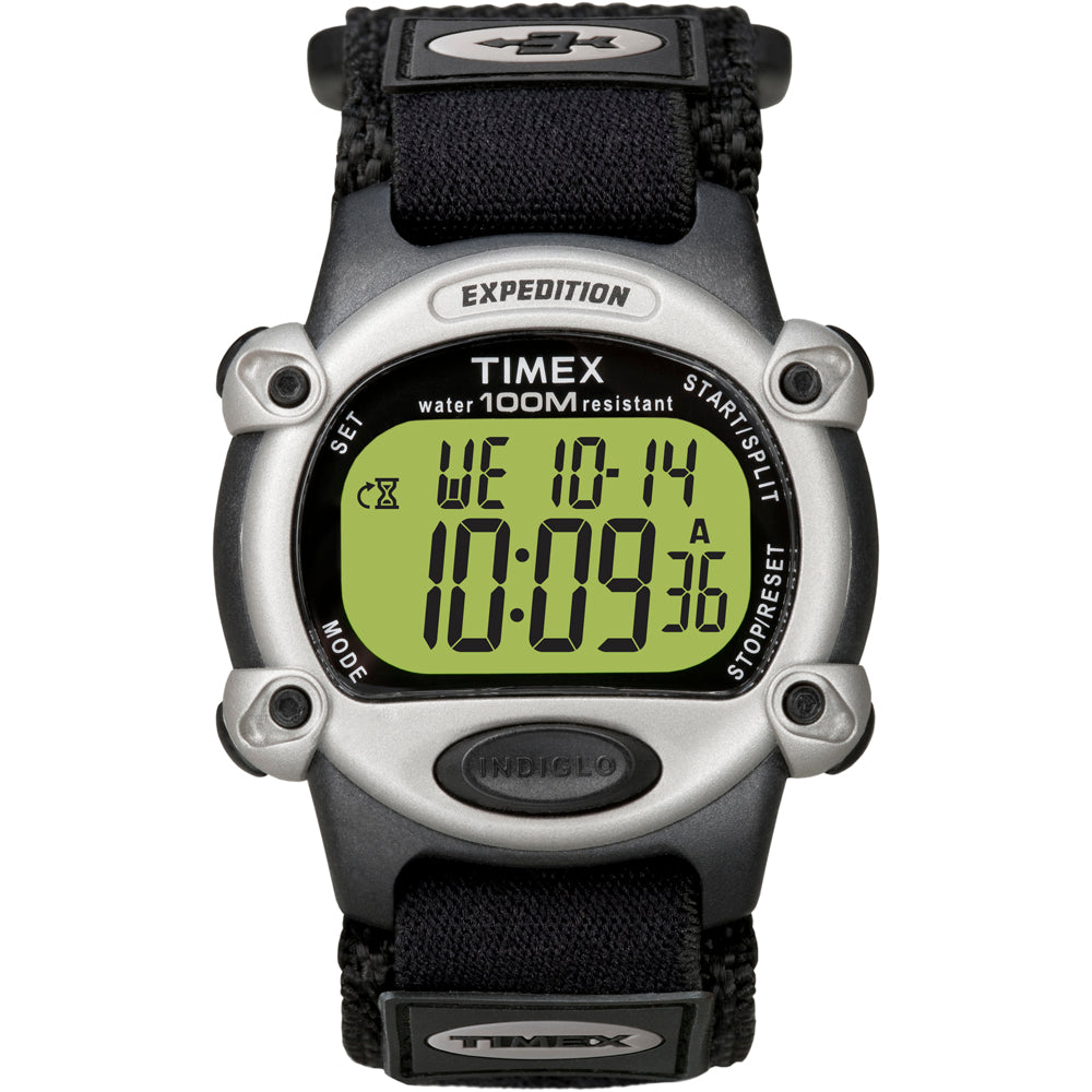 Timex Expedition Mens Chrono Alarm Timer Silver/Black