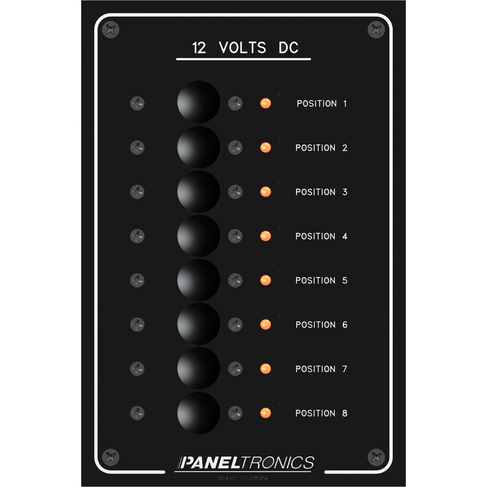 Paneltronics Standard Panel - DC 8 Position Circuit Breaker with LEDs