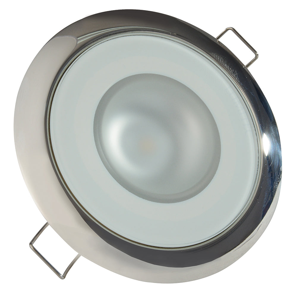 Lumitec Mirage Flush Mount Down Light - Glass Finish, 2-Color White/Blue Dimming