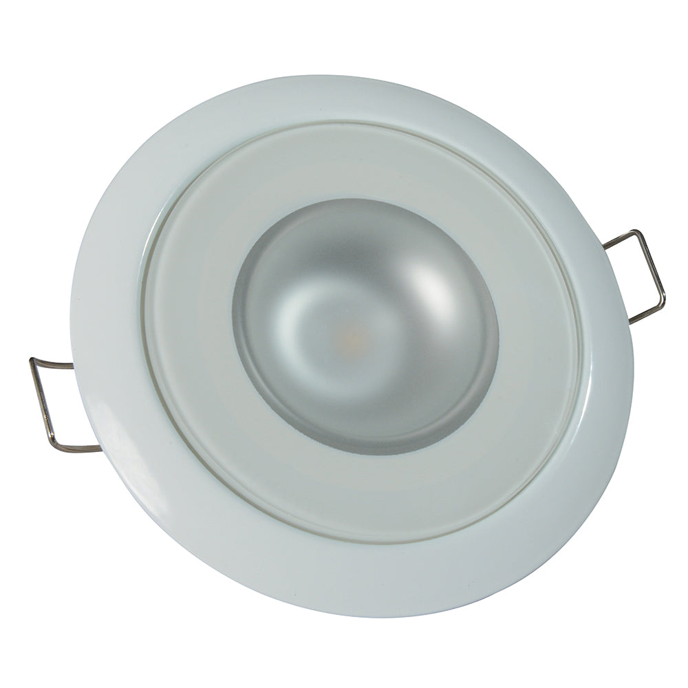 Lumitec Mirage - Flush Mount Down Light Glass Finish, 2-Color White/Blue Dimming