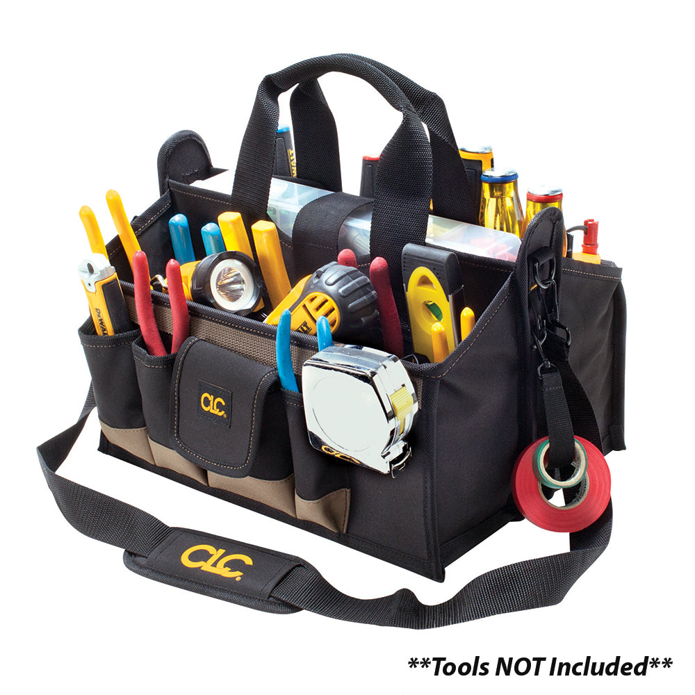 CLC 1529 Center Leather Craft 16" Tray Tool Bag with 17 Pockets and Sleeves