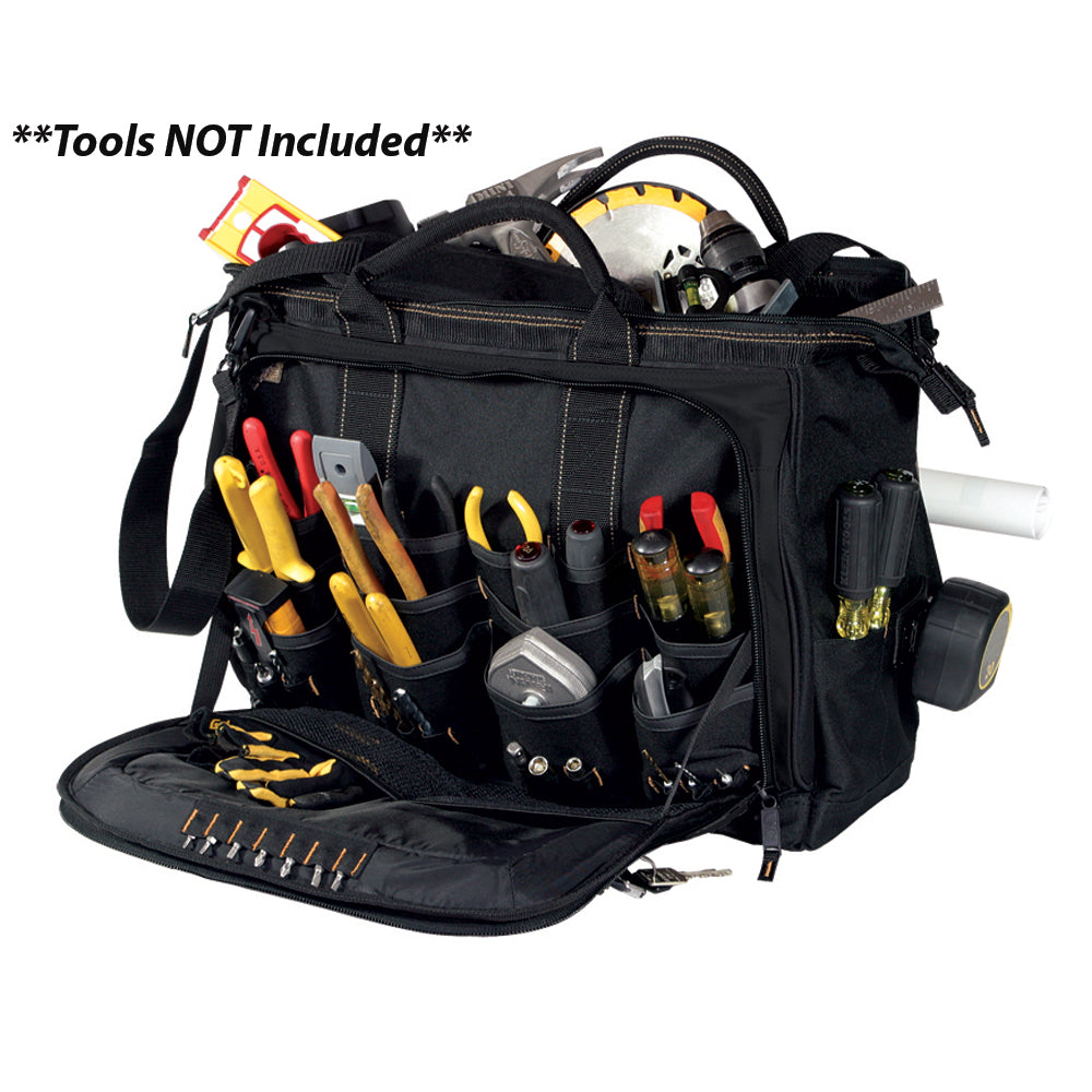 CLC 1539 Multi Compartment Tool Carrier 18" Zippered Side Panels Tools Bag