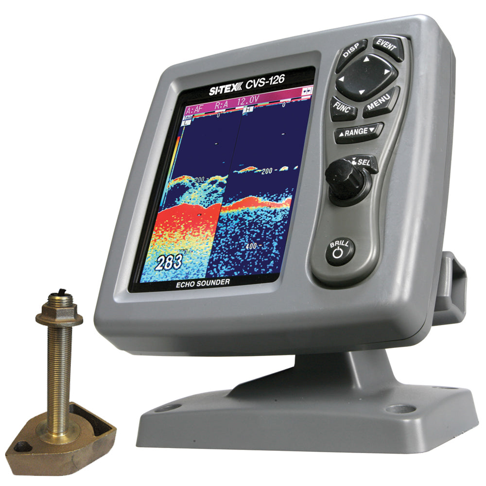 SI-TEX Dual Frequency Color Echo Sounder, 600kW Thru-Hull Transducer