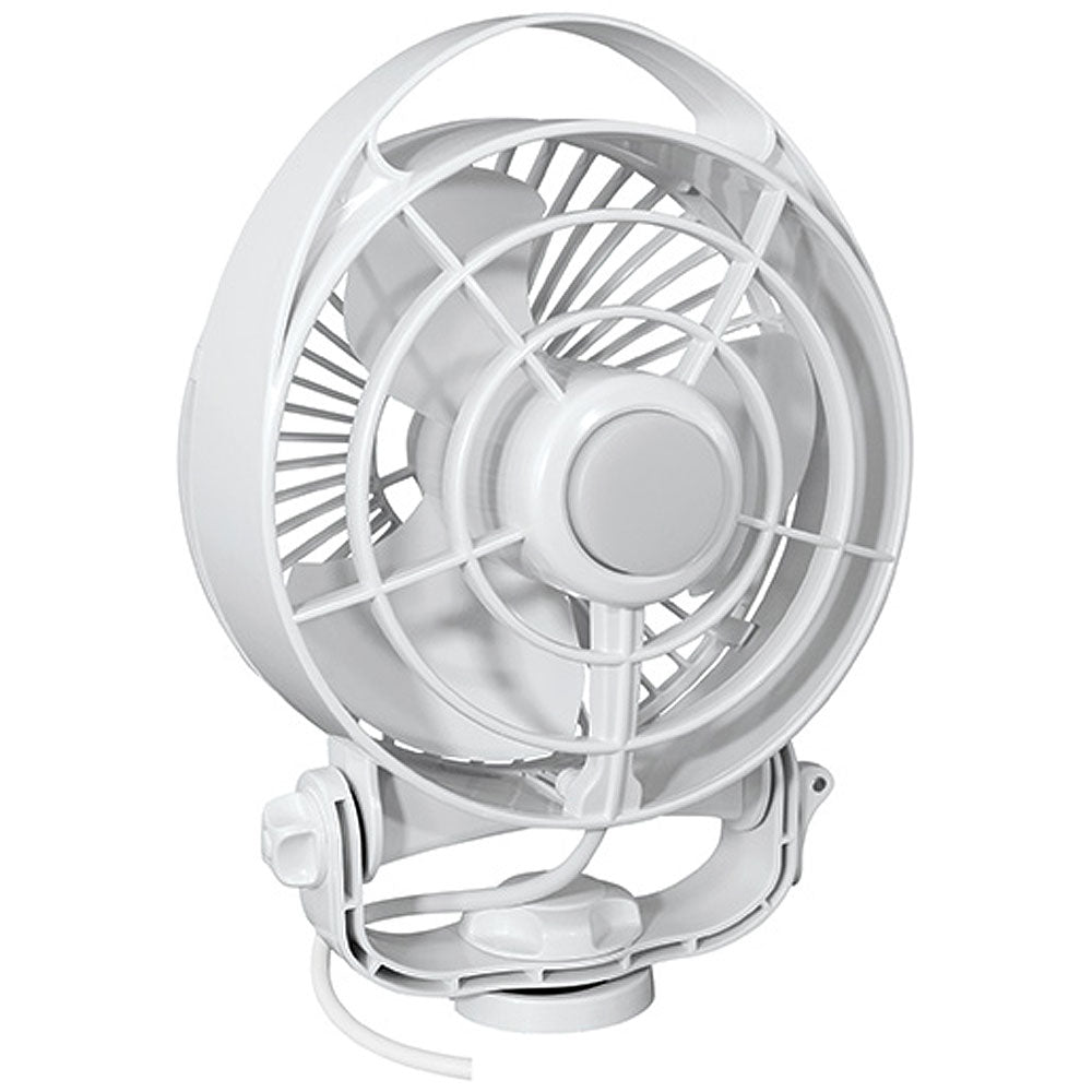 SEEKR by Caframo Maestro 12V 3-Speed 6" Marine Fan with Dual LED Light, White