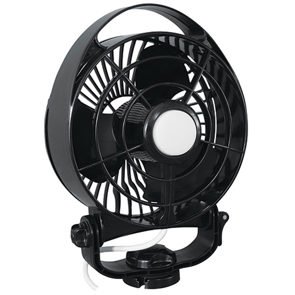 SEEKR by Caframo Maestro 12V 3-Speed 130 CFM 6" Marine Fan with LED Light, Black