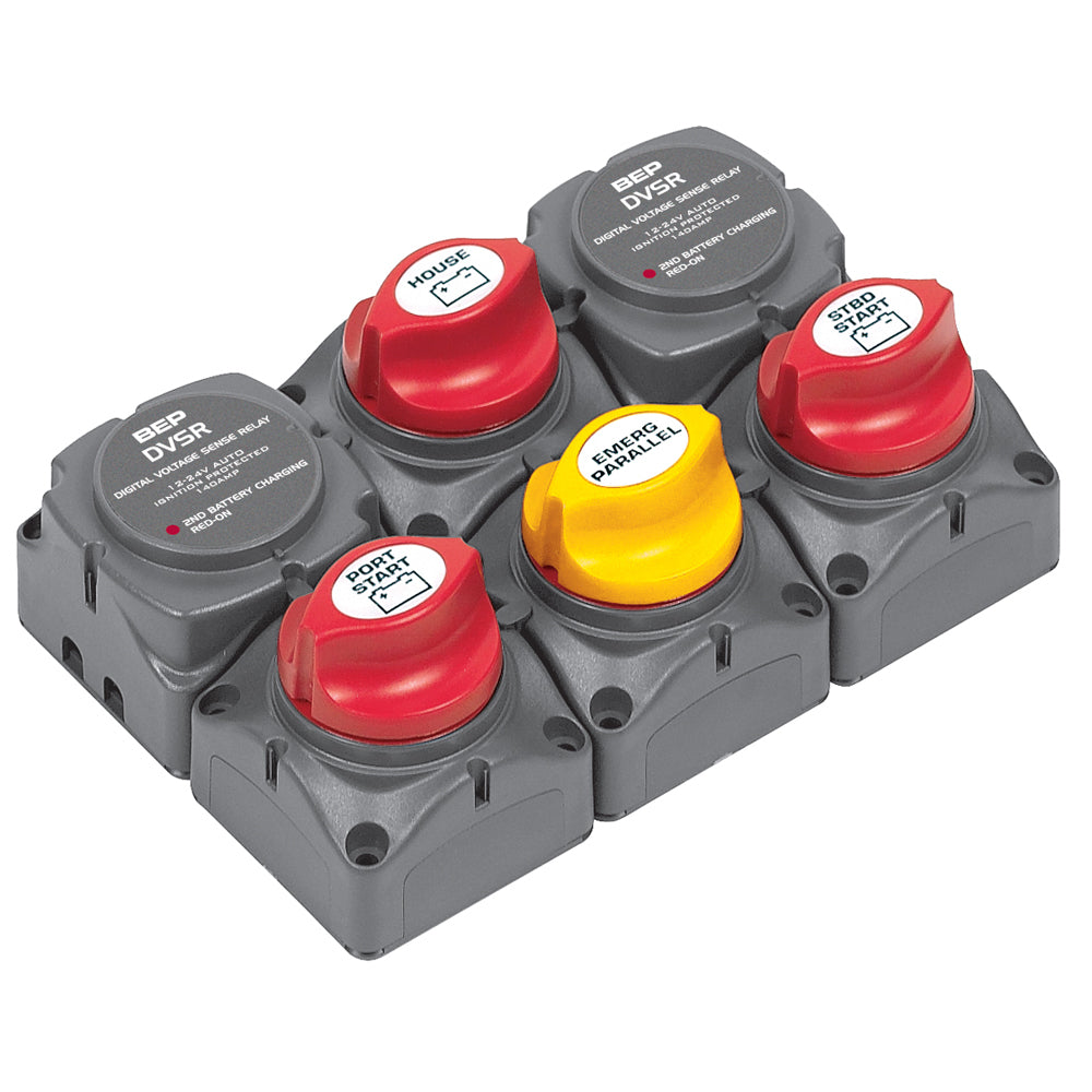 BEP Battery Distribution Cluster for Twin Outboard Engines with 3 Battery Banks