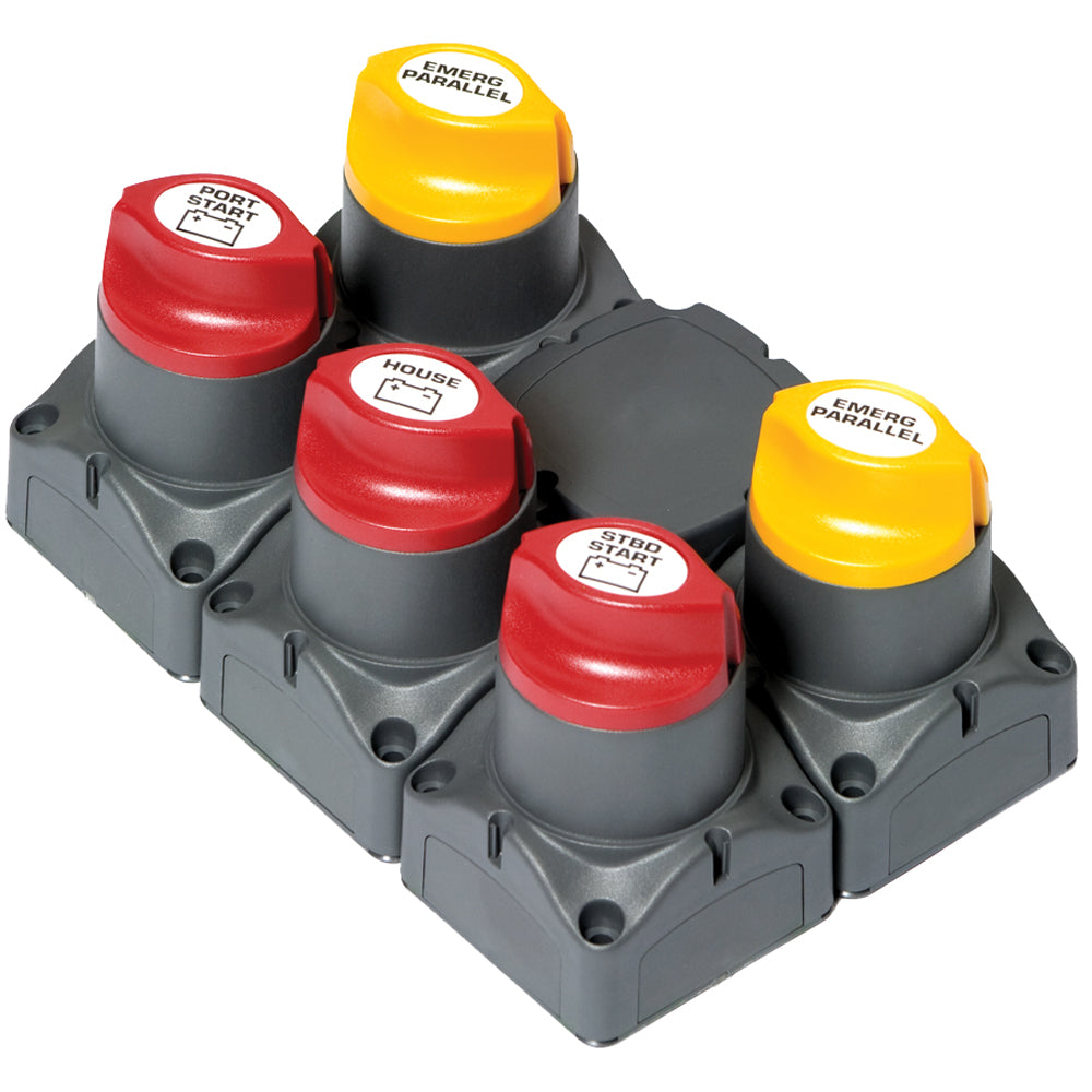 BEP Battery Distribution Cluster for Twin Outboard Engines with 3 Battery Banks