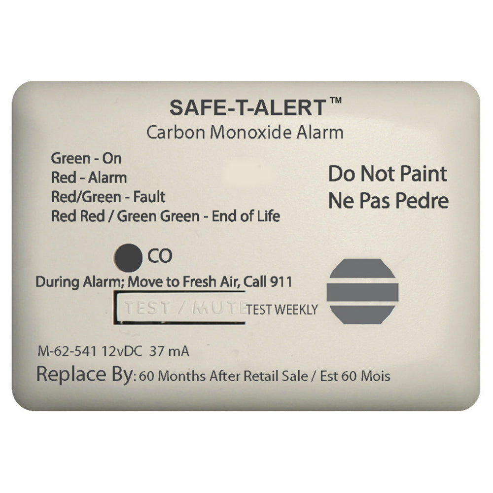 Safe-T-Alert 62 Carbon Monoxide Alarm - 12V - 62-541-Marine Surface Mount, White
