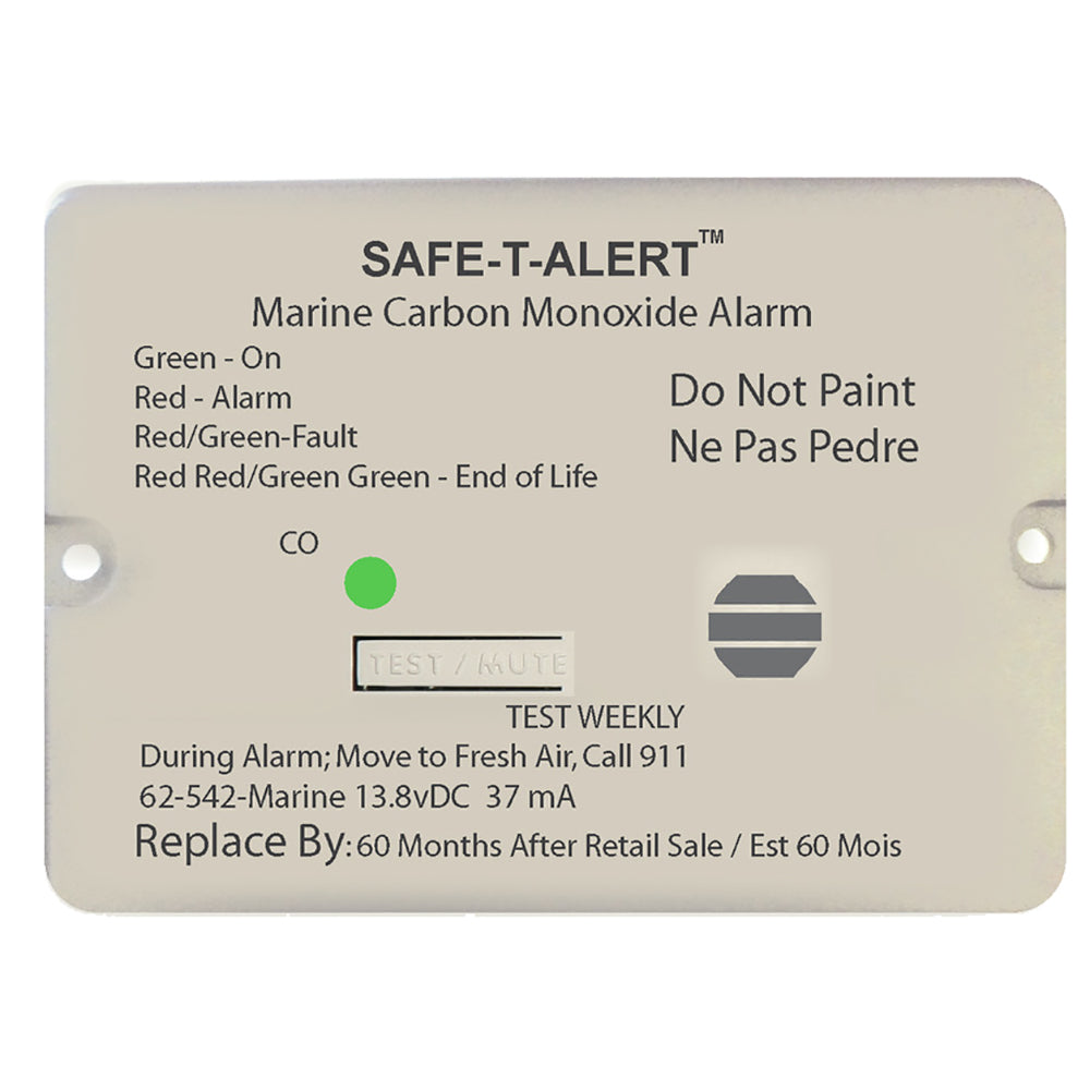 Safe-T-Alert 62 Carbon Monoxide Alarm - 12V - 62-542-Marine - Flush Mount, White