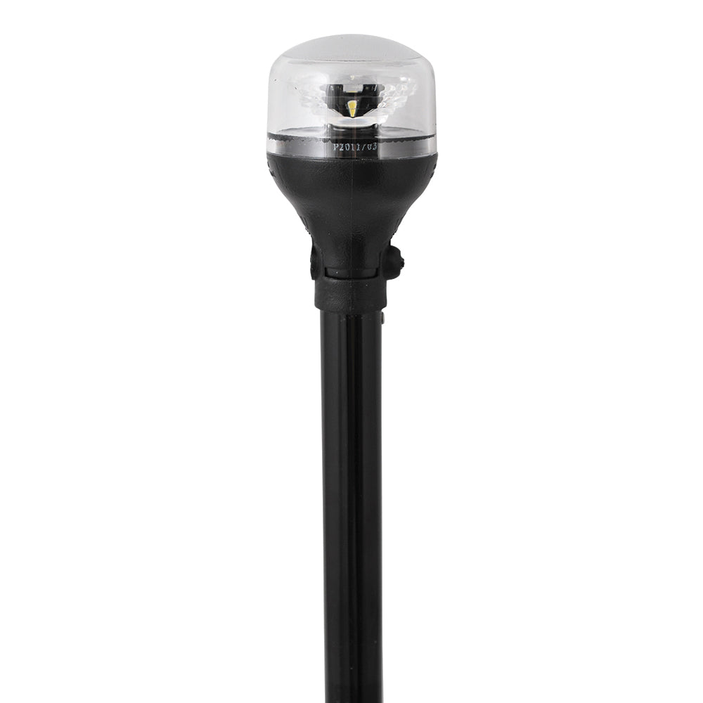 Attwood LightArmor All-Around Light - 12" Black Pole - Black with Adapter