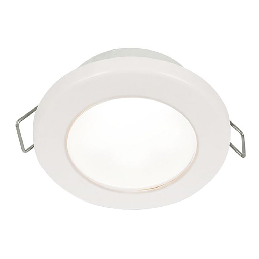 Hella Marine 75 3" Round Spring Mount Down LED Light, White Plastic Rim - 12V