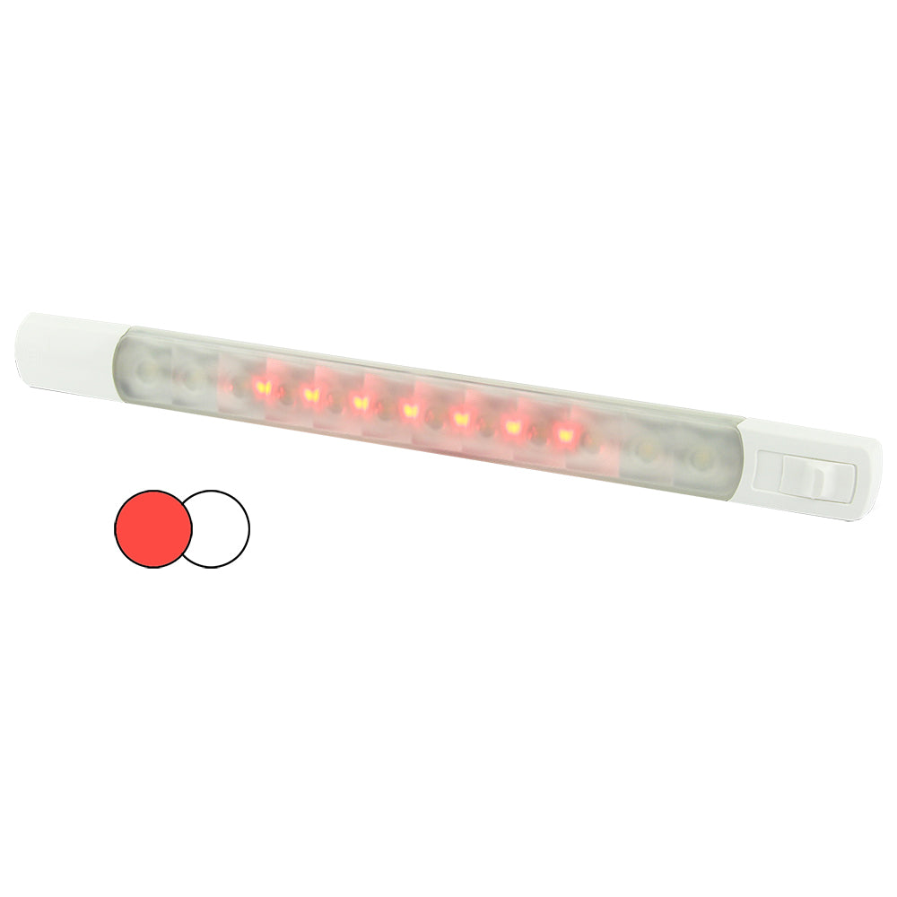 Hella Marine Surface Strip Light with Switch - White/Red LEDs - 12V