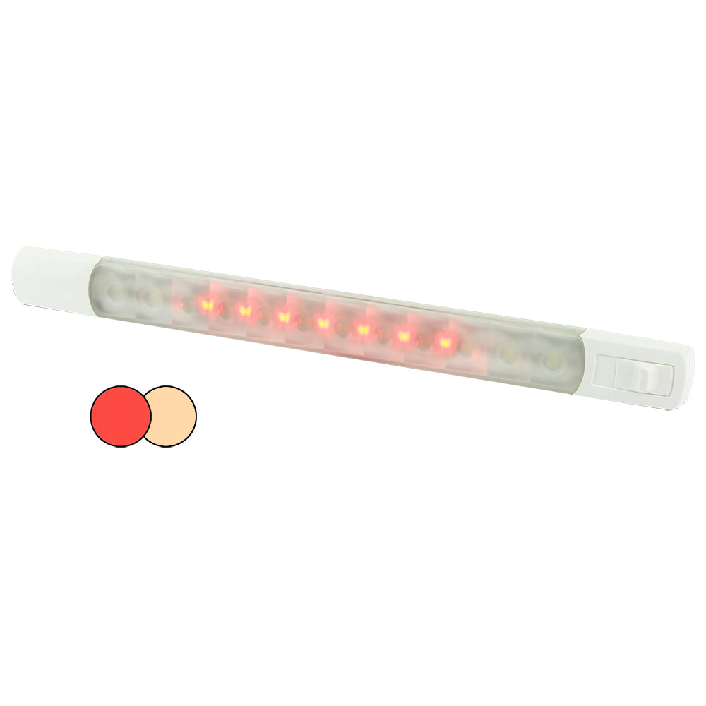 Hella Marine Surface Strip Light with Switch - Warm White/Red LEDs - 12V