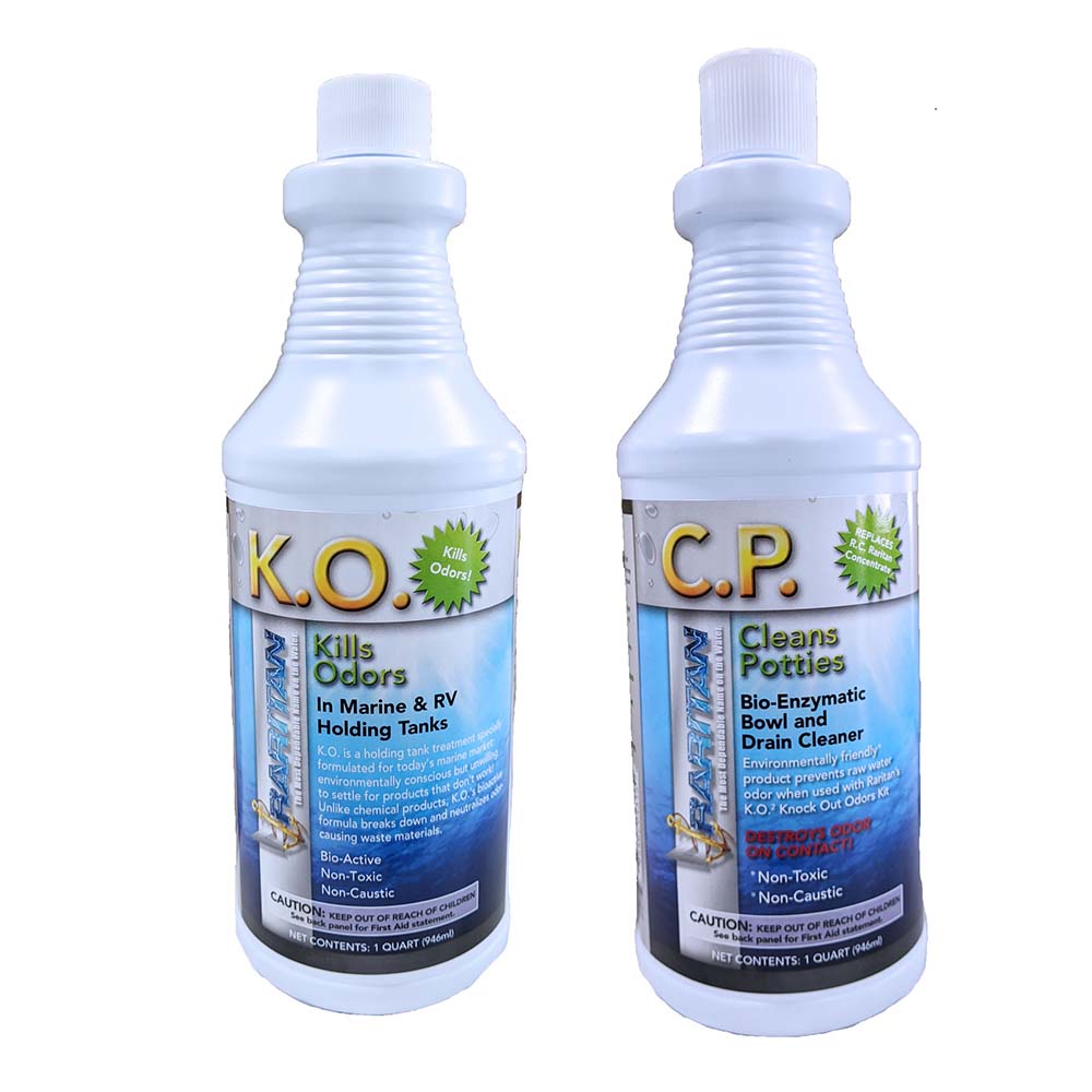 Raritan Potty Pack w/K.O. Kills Odors C.P. Cleans Potties 1 of Each 32oz Bottles