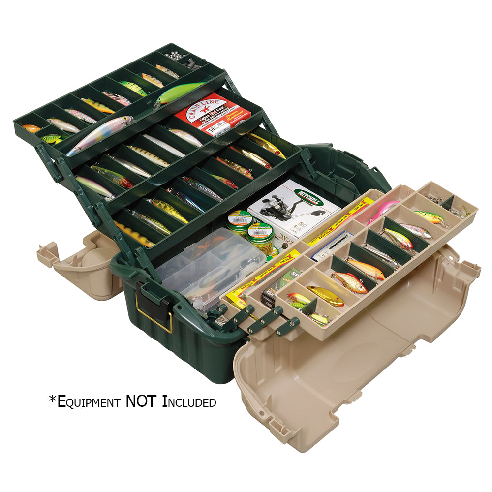 Plano Hip Roof Tackle Box with 6-Trays - Green/Sandstone