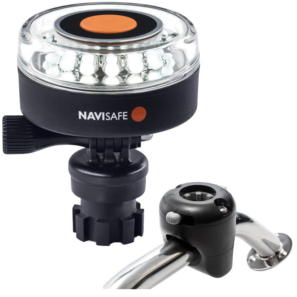 Navisafe Navilight 360° 2NM White with Navimount Base & Rail Mount - Black