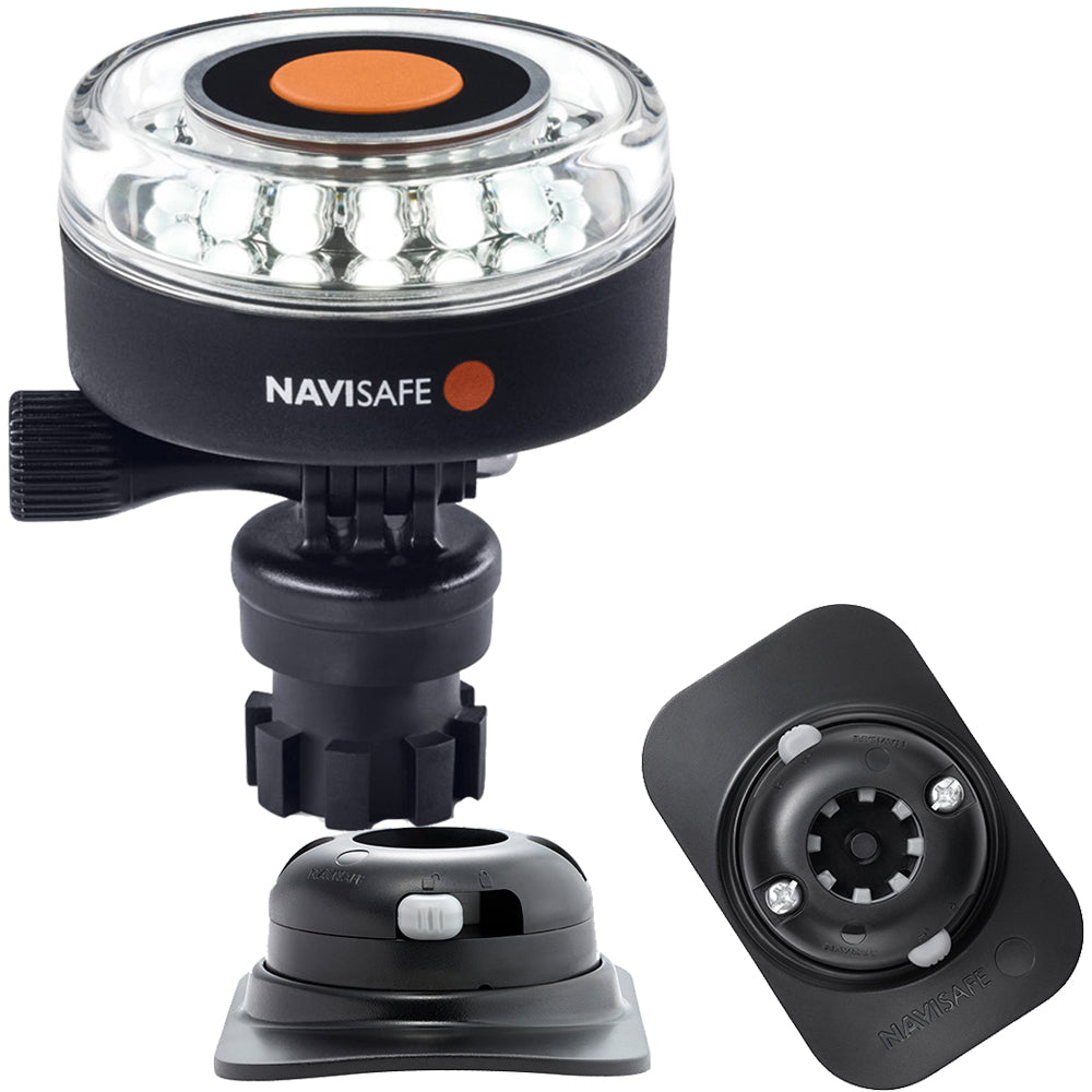 Navisafe Navilight 360° 2NM White with Navimount Base & RIB Mount - Black