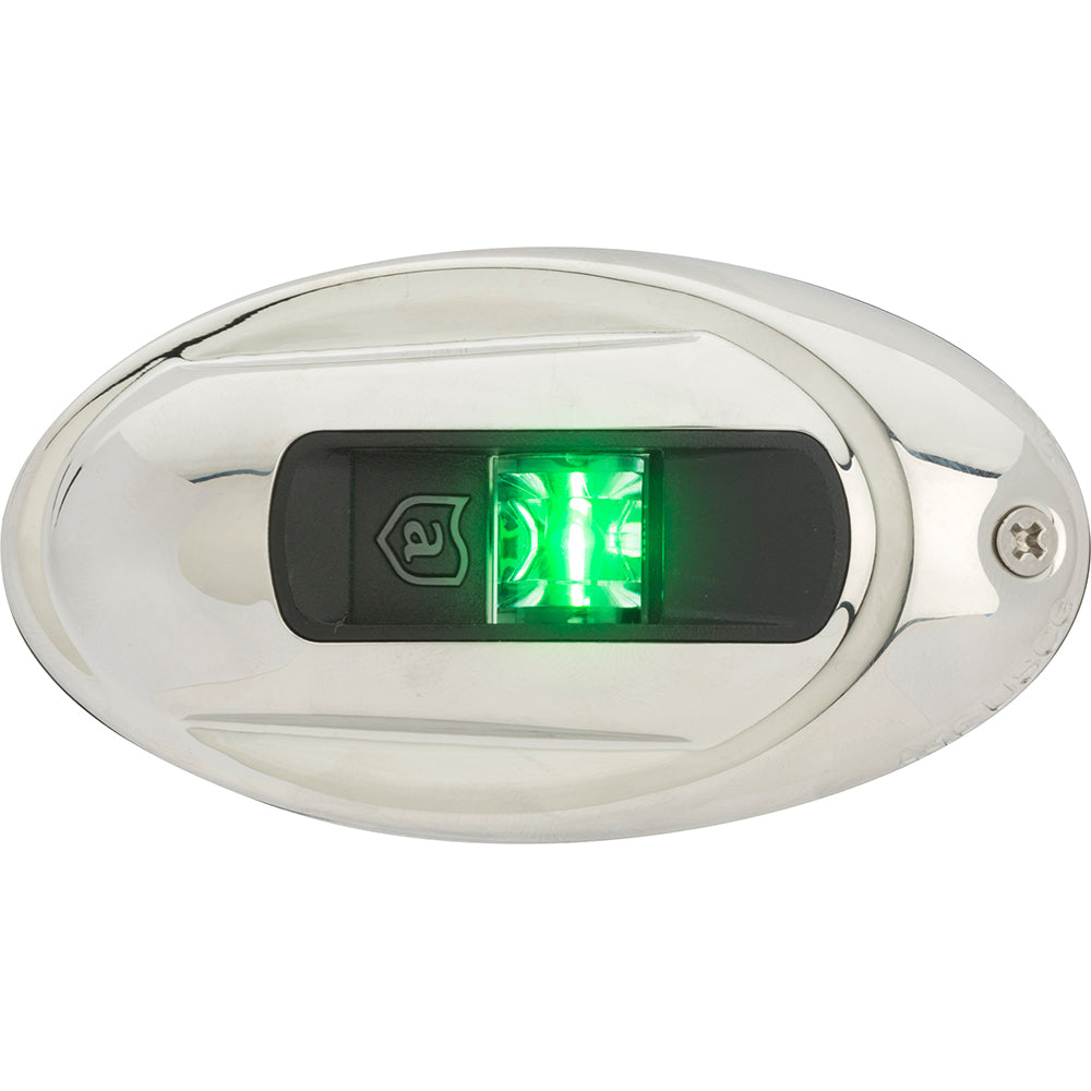 Attwood LightArmor Vertical Surface Mount Navigation Light - Oval - (green)