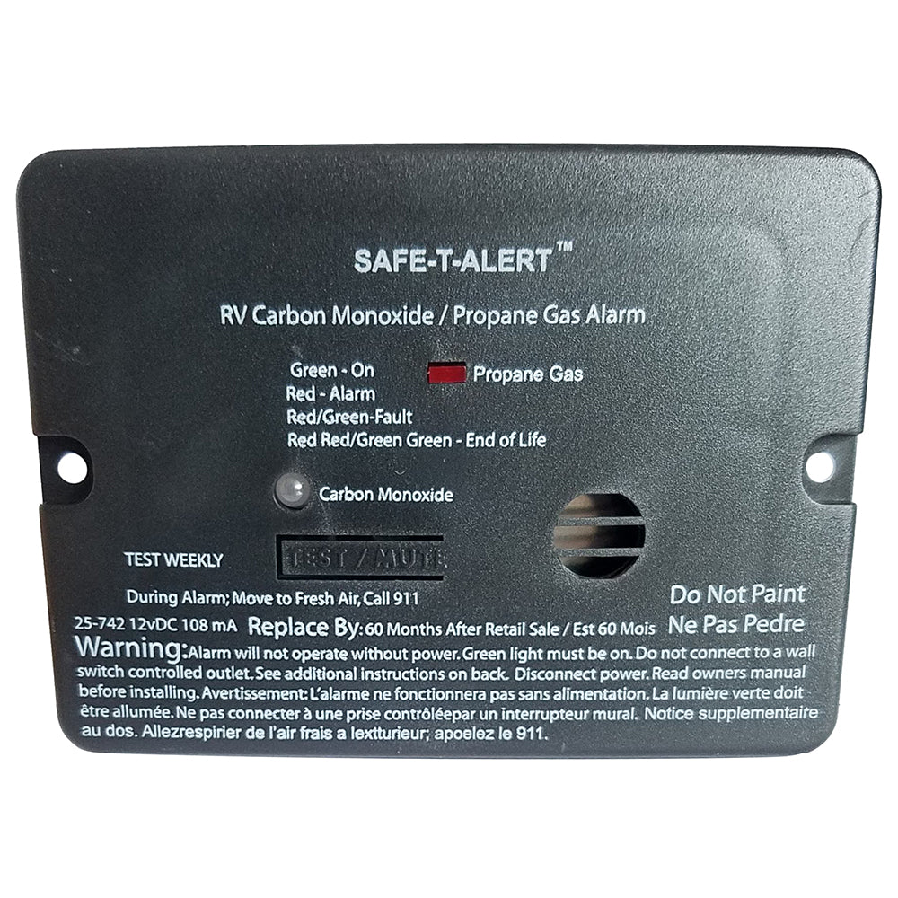 Safe-T-Alert Combo Carbon Monoxide Propane Alarm - Flush Mount - Mini - Black