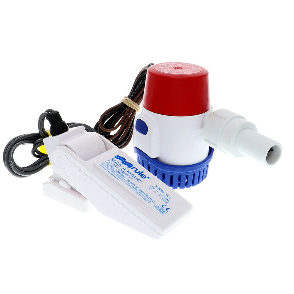 Rule 500 GPH Standard Bilge Pump Kit with Float Switch - 12V