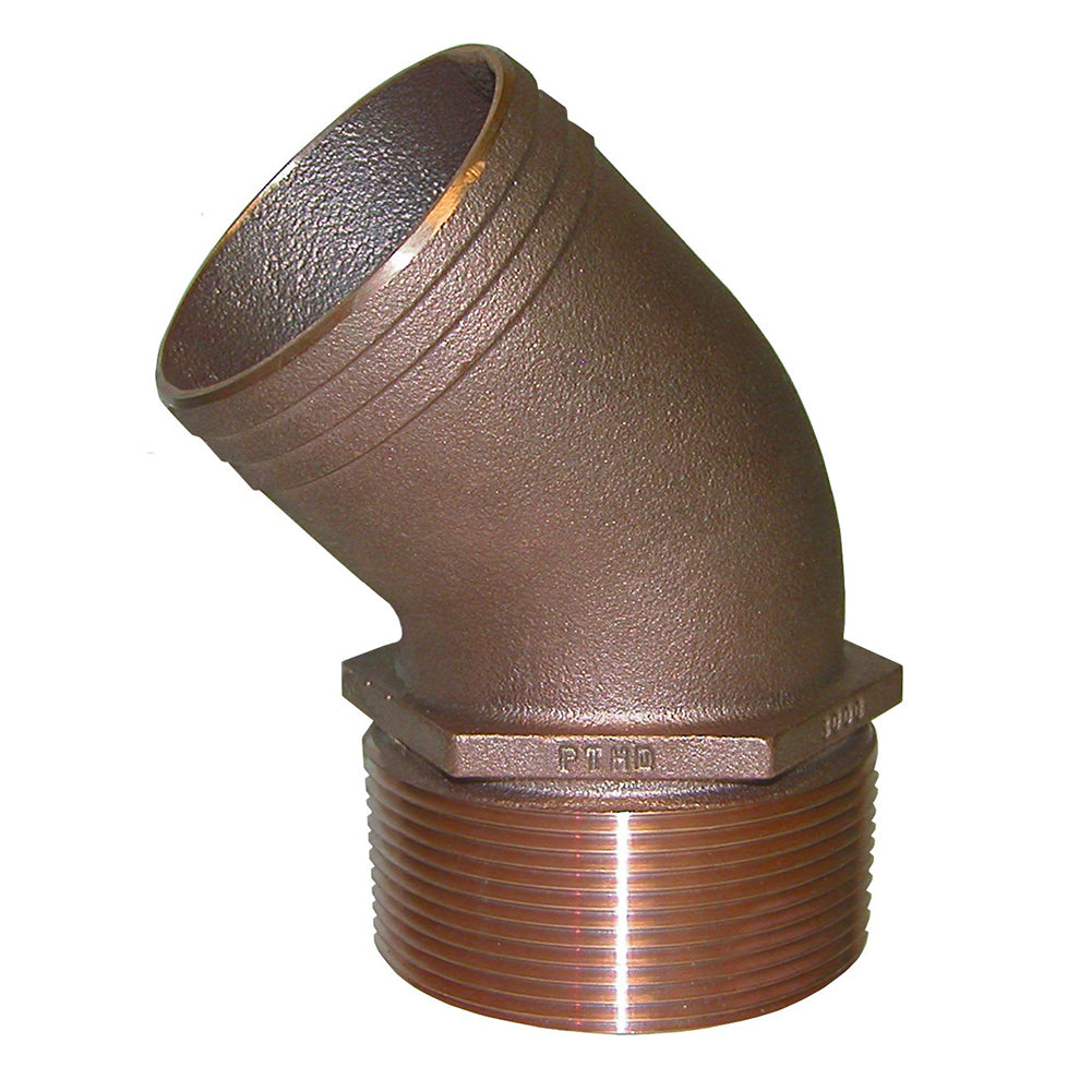 GROCO 1-1/2" NPT Bronze 45Deg Pipe to 1-1/2" Hose