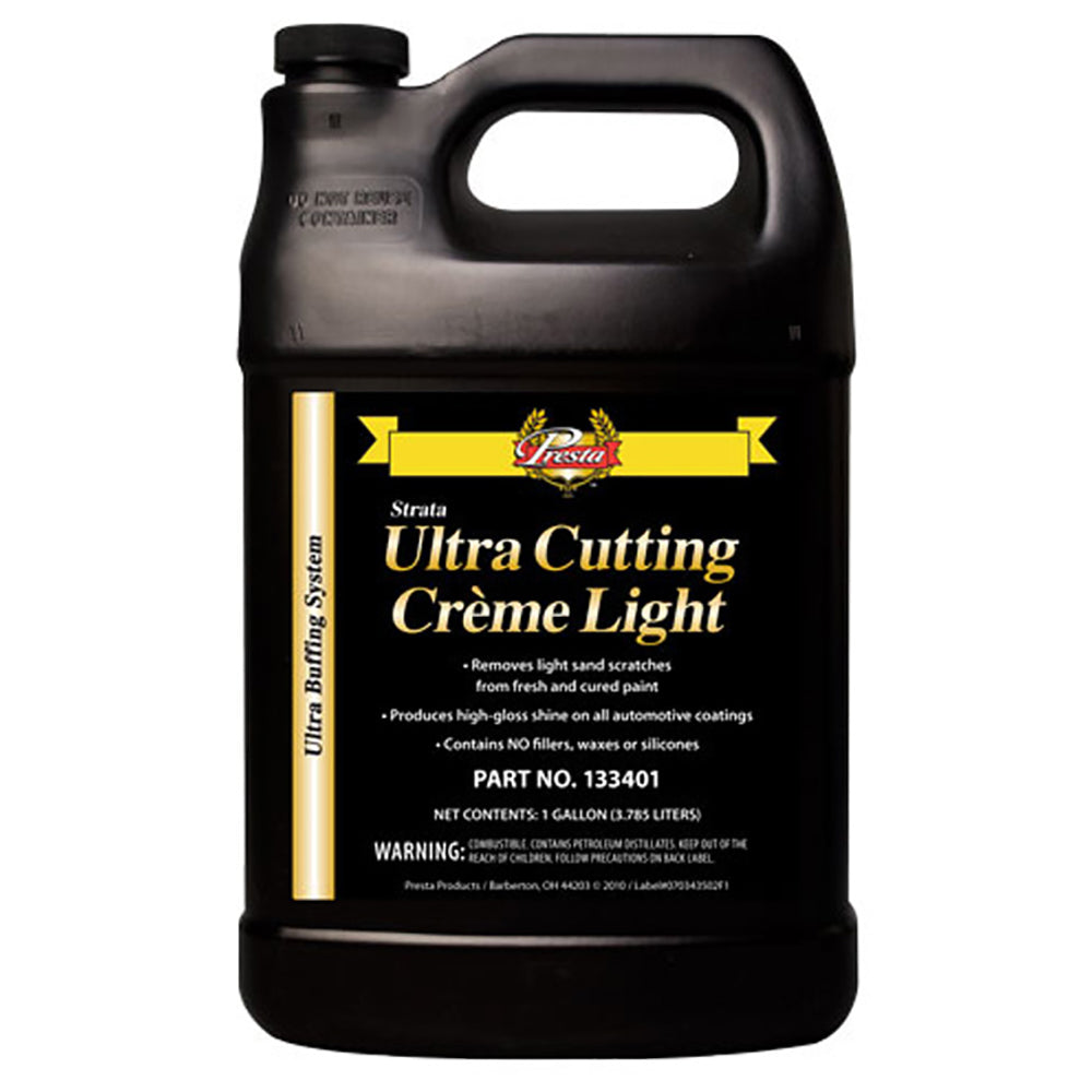 Presta 133401 Ultra Cutting Creme Light Removes Sand Scratches Cleaning, Gallon