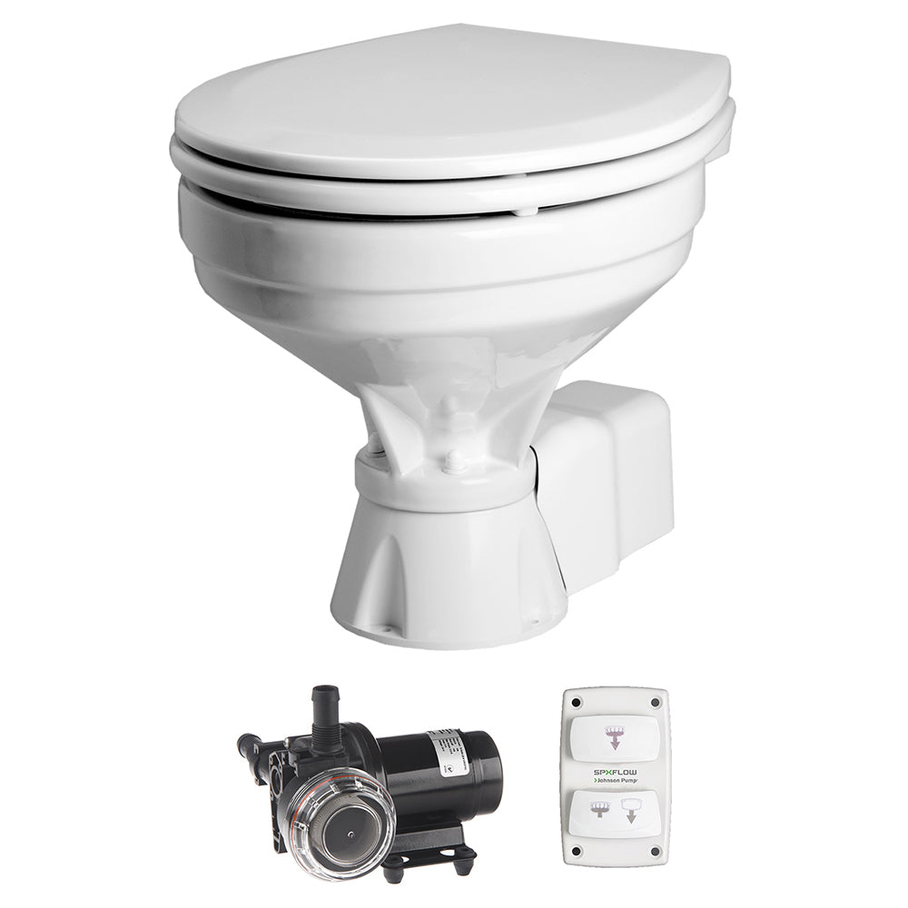 Johnson Pump Aqua T Toilet Silent Electric Comfort - 12V with Pump