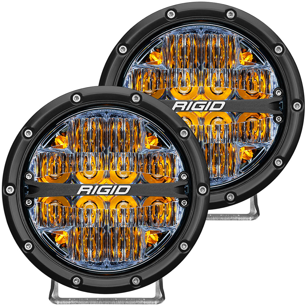 RIGID Industries 360-Series 6" LED Fog Light Drive Beam w/Amber Backlight, Black