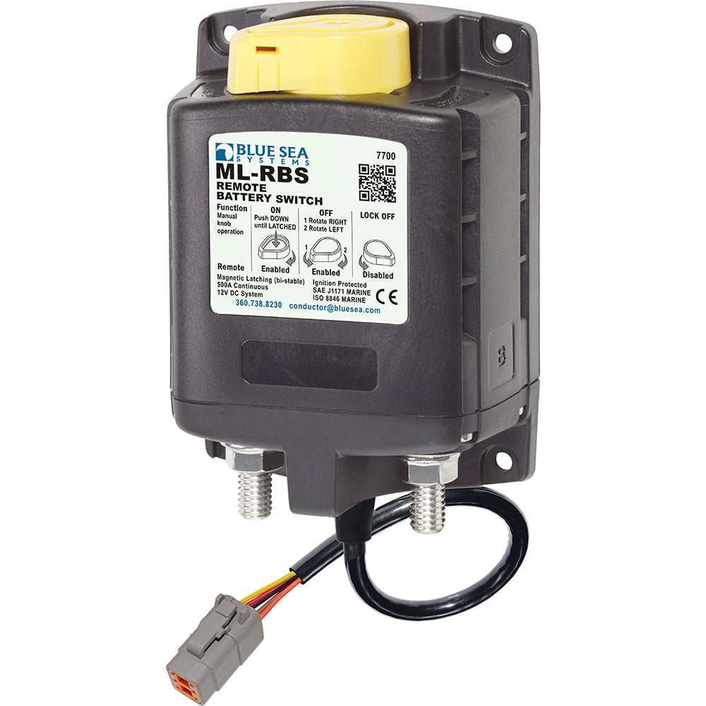 Blue Sea 7700100 ML Solenoid 12V 500A with Manual Control & Deutsch Connector