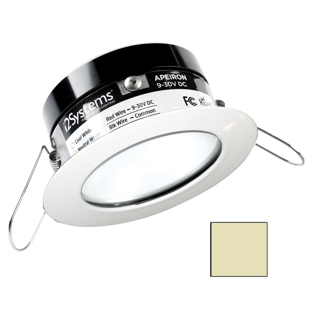 i2Systems Apeiron PRO 3W Spring Mount Light - Round - Warm White - White Finish