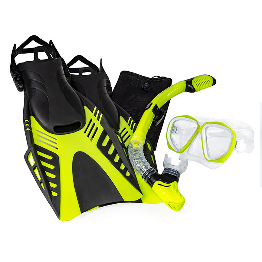 Aqua Leisure Dyna 5-Piece Dive Set, Adult Size M/L Men's 4.5-8.5/Ladies 5.5-9.5