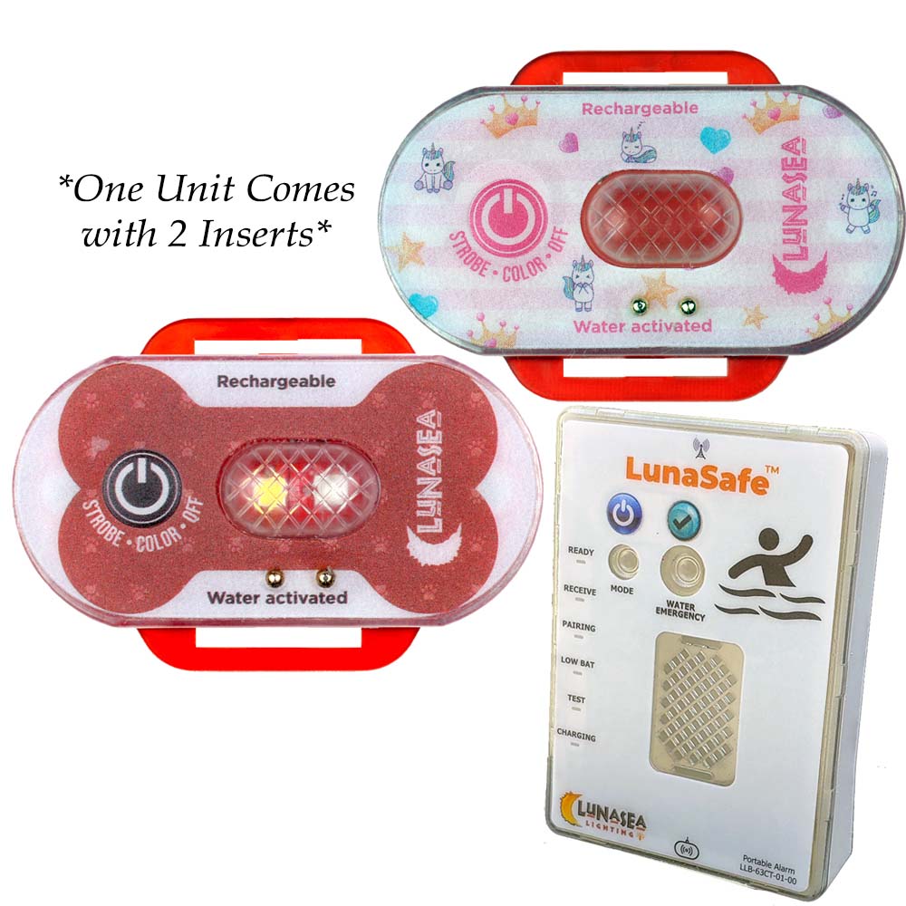 Lunasea Child/Pet Safety Water Activated Strobe Light w/RF Transmitter, Red Case