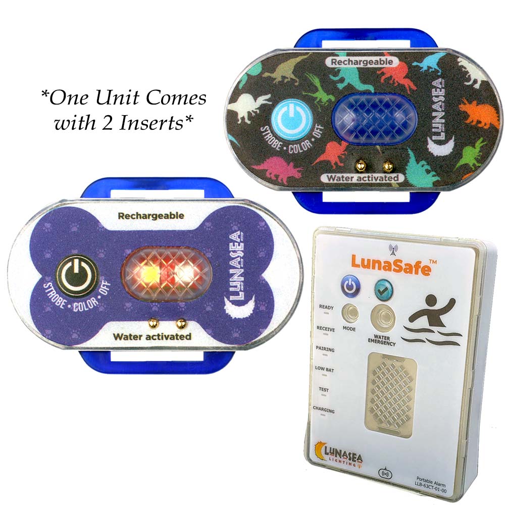 Lunasea Child/Pet Safety Water Activated Strobe Light w/RF Transmitter Blue Case