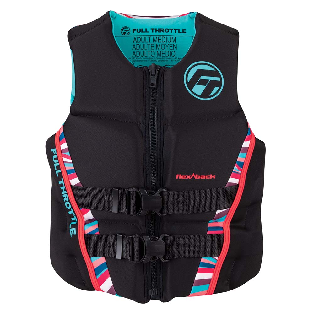 Full Throttle Women's Rapid-Dry Flex-Back Life Jacket - S - Pink/Black