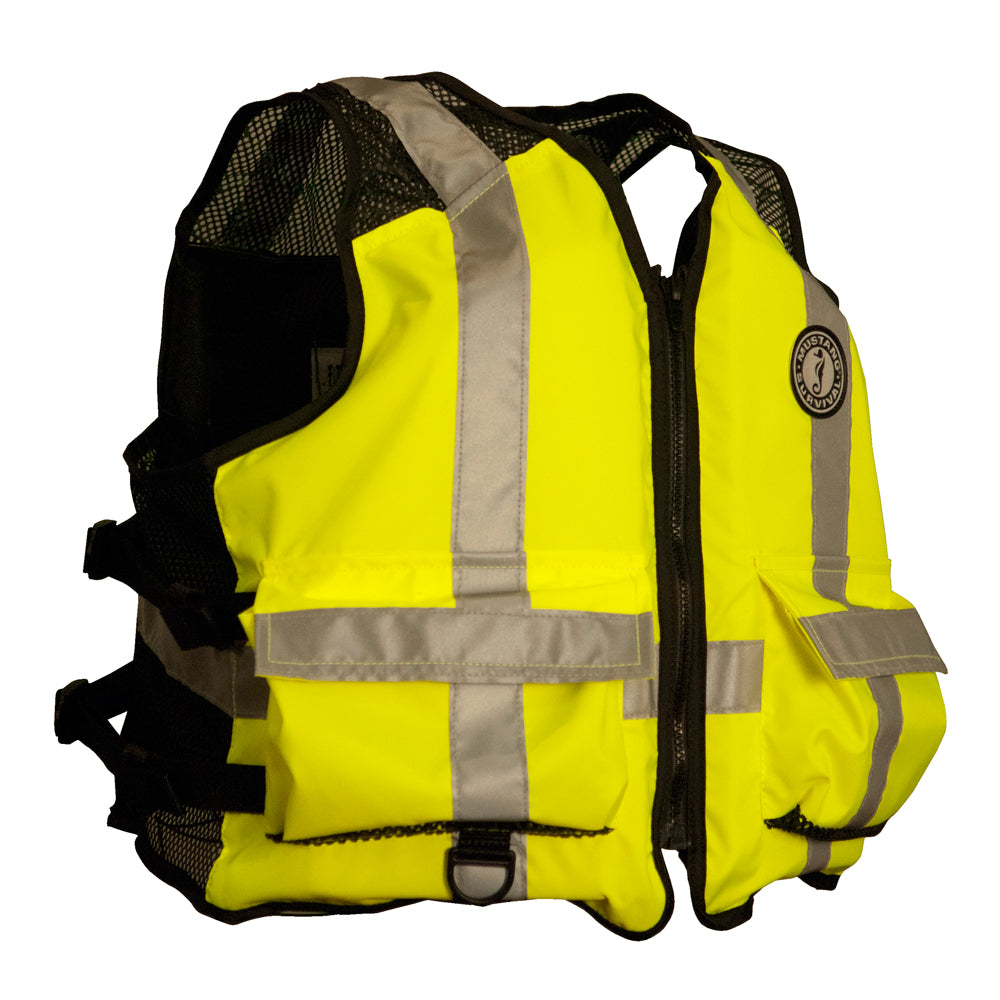 Mustang High Visibility Industrial Mesh Vest Fluorescent Yellow/Green/Black, S/M