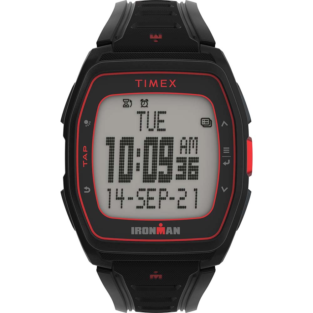 Timex IRONMAN T300 Silicone Strap Watch - Black/Red