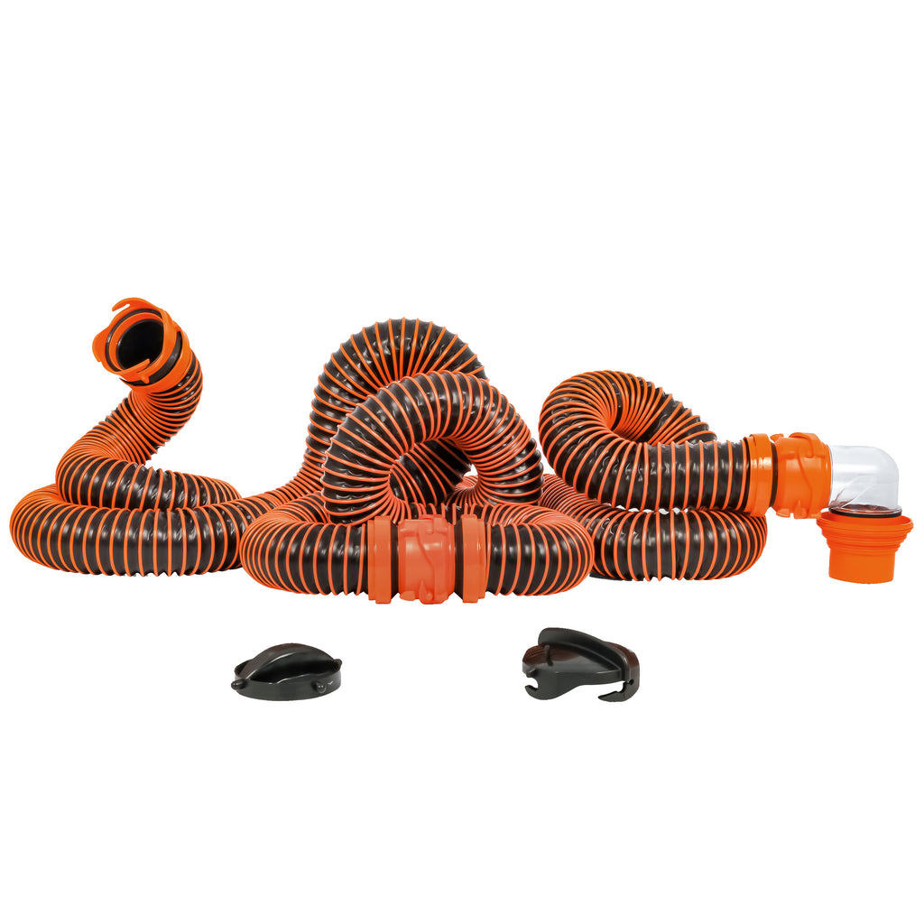 Camco RhinoEXTREME 20' Sewer Hose Kit with 4 In 1 Elbow Caps