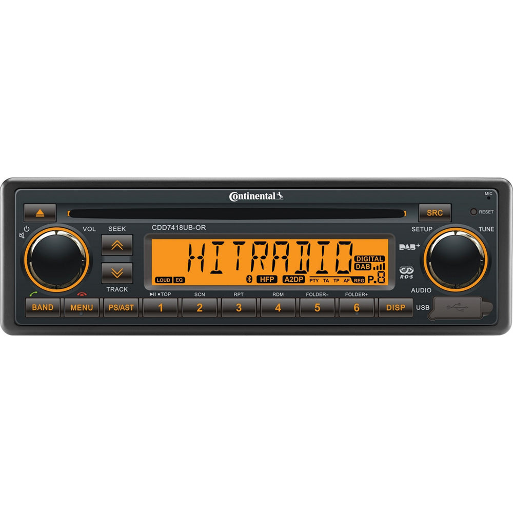 Continental Stereo with CD/AM/FM/BT/USB/DAB+/DMB- Harness Included - 12V