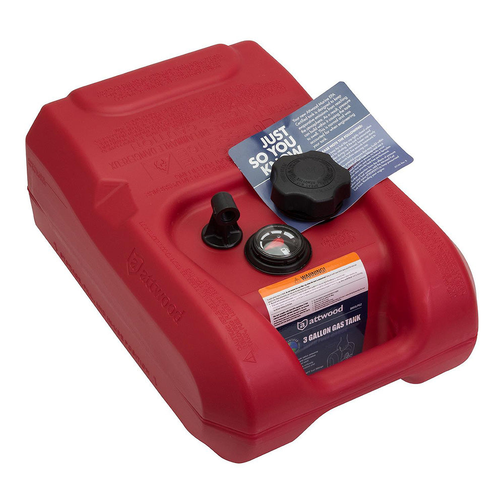 Attwood Portable Fuel Tank - 3 Gallon with Gauge