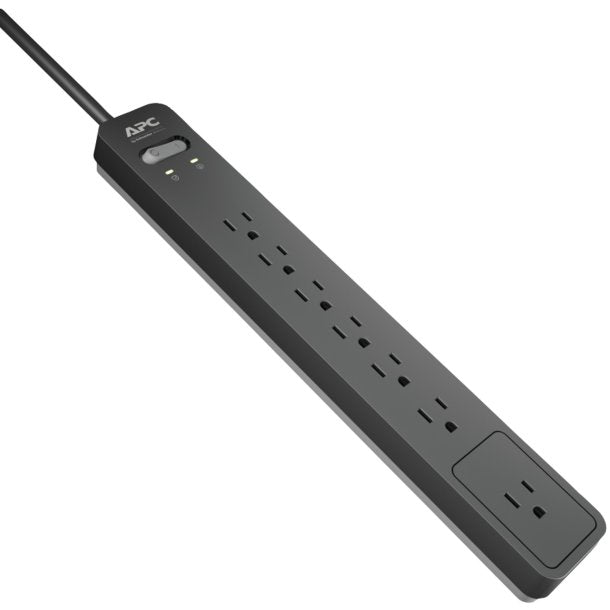 APC PE76 7-Outlet SurgeArrest Surge Protector, 6ft Cord (Black)