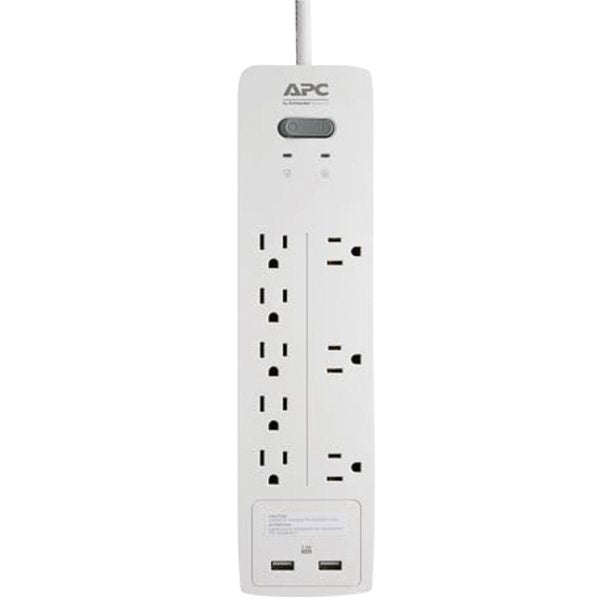 APC PH8U2W Home Office SurgeArrest 8-Outlet Power Strip w/ 2 USB Charging Ports