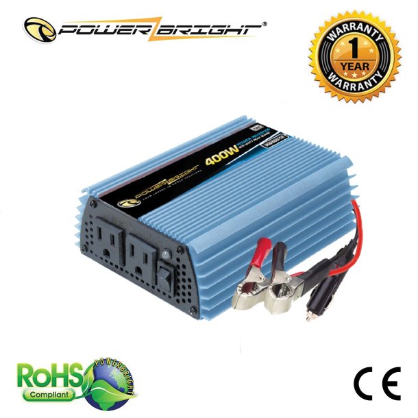 PowerBright PW400-12 12-Volt Modified Sine Wave Inverter (400 Watts)